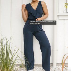 SMASH + TESS: DAYDREAMING WIDE LEG ROMPER IN MIDNIGHT SKY
